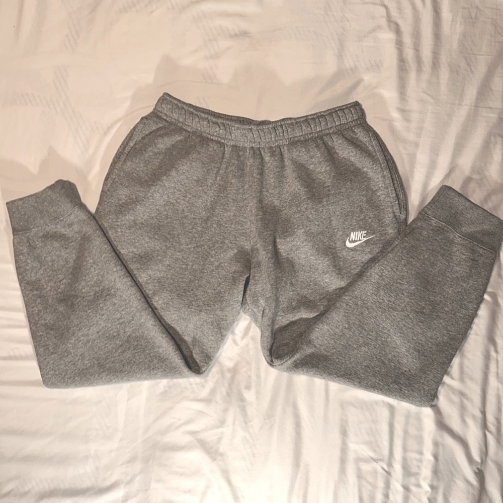 Gray Nike Club Fleece Jogger Pants